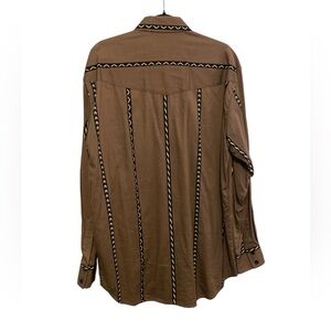 VTG Roper Shirt Mens L Aztec Button Down LS Western Cowboy 90s USA